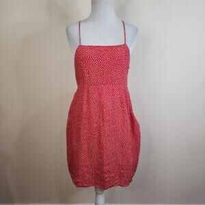 Volcom Sundress Red Polkadot Rayon Sleeveless Size XS, 0/2